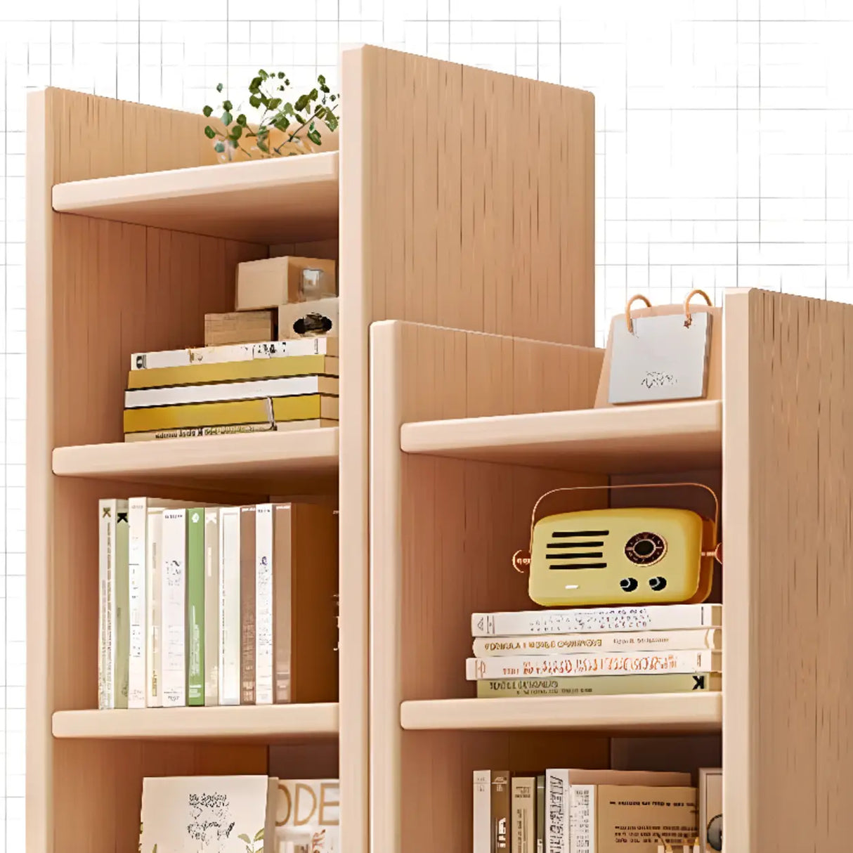Vertical Simple 6-Shelf Wood Narrow Bookcase Brown Image - 12