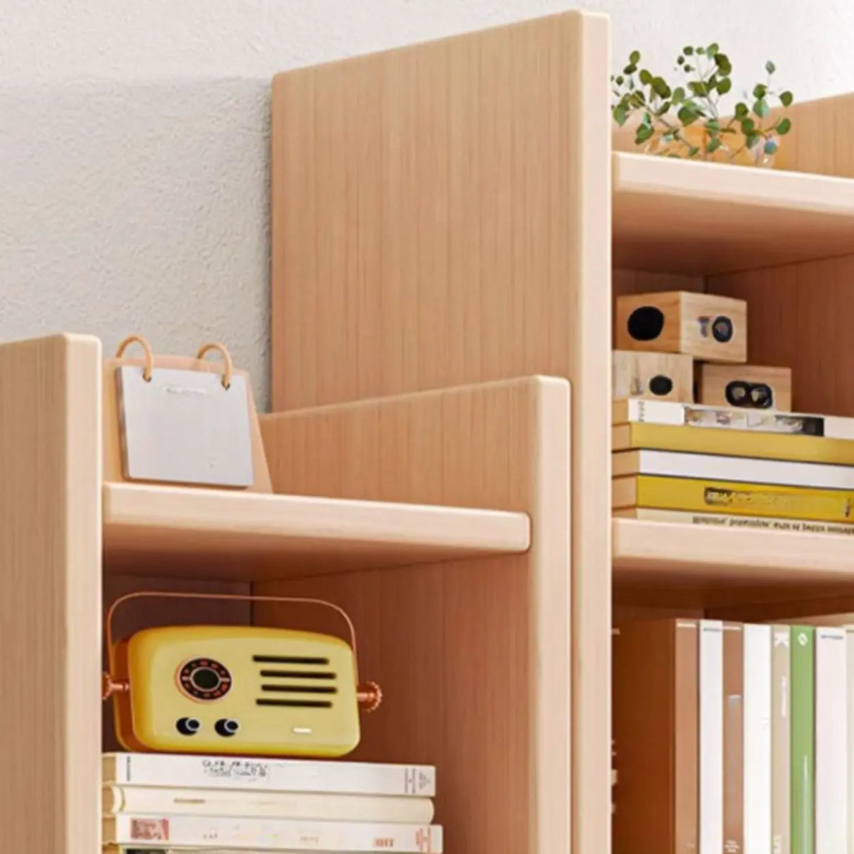 Vertical Simple 6-Shelf Wood Narrow Bookcase Brown Image - 8