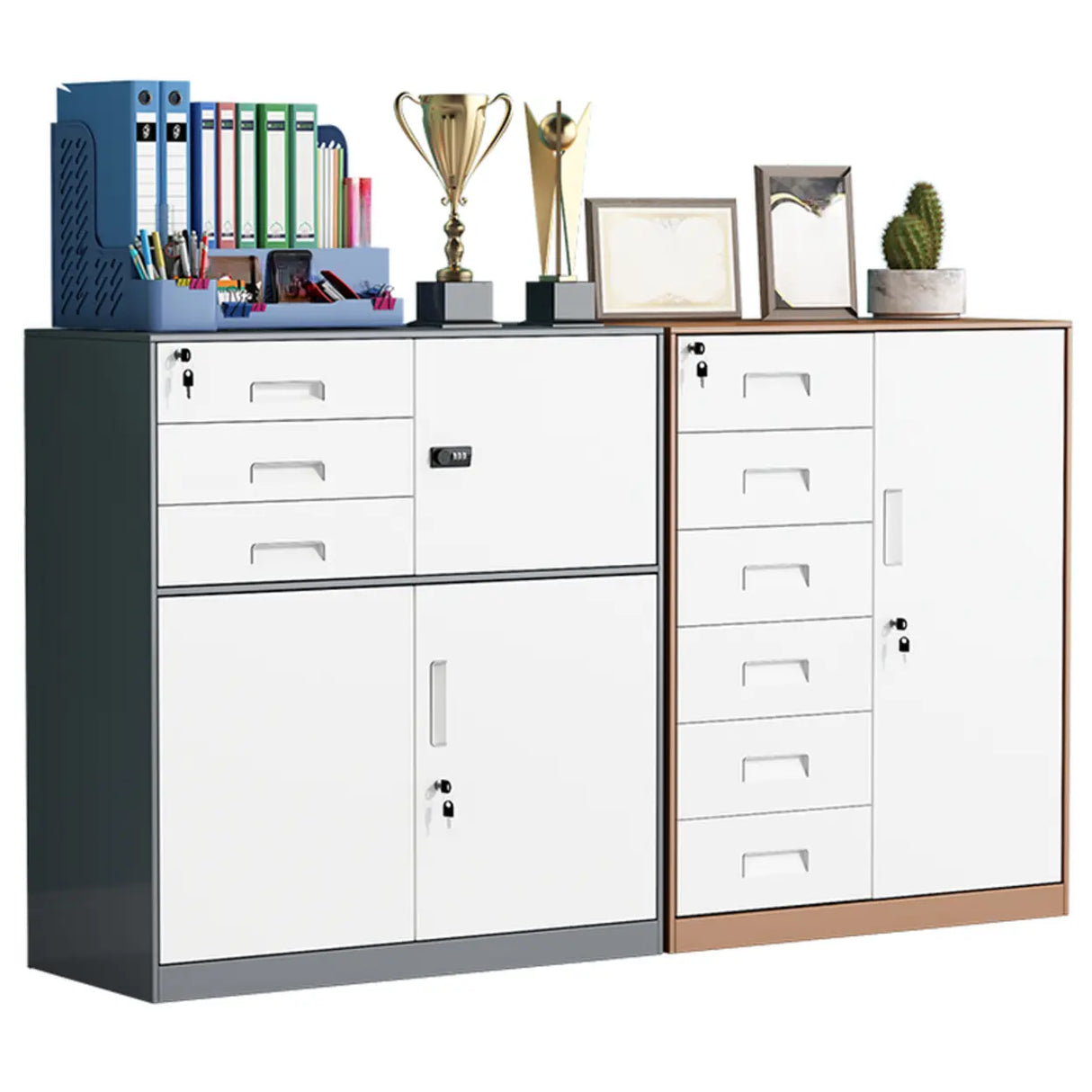 Vertical Steel Filing Cabinet with Lockable Drawers Image - 10