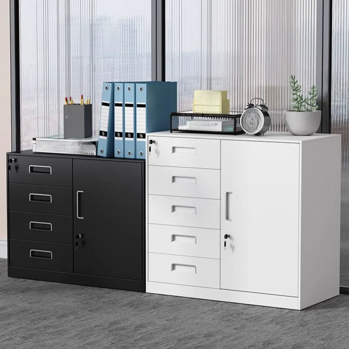 Vertical Steel Filing Cabinet with Lockable Drawers Image - 19