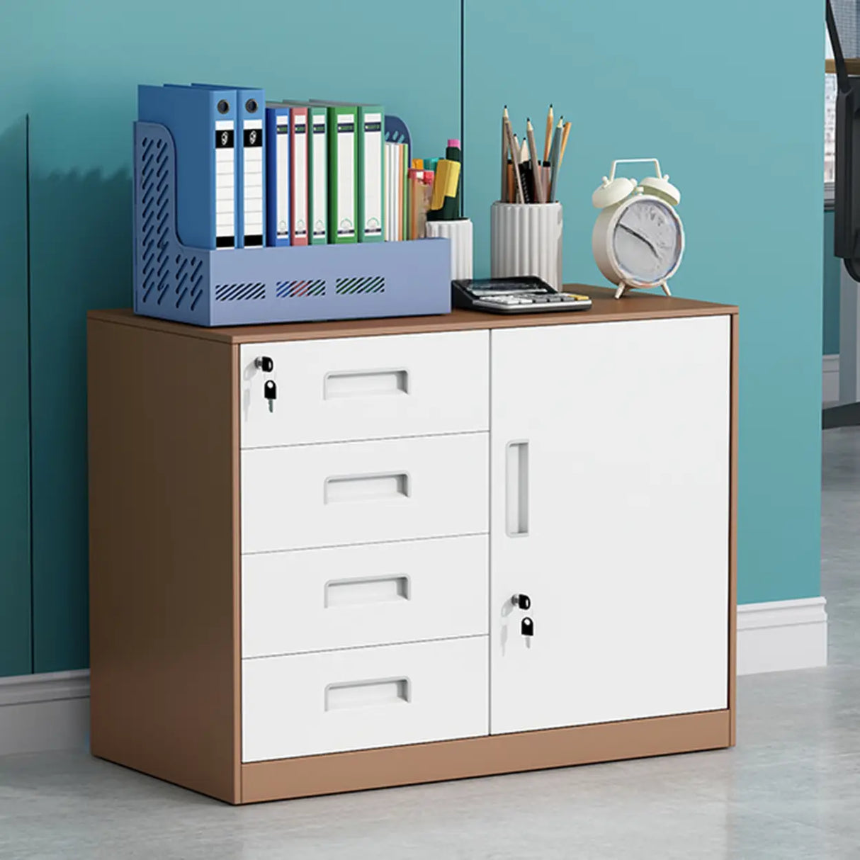 Vertical Steel Filing Cabinet with Lockable Drawers Image - 20