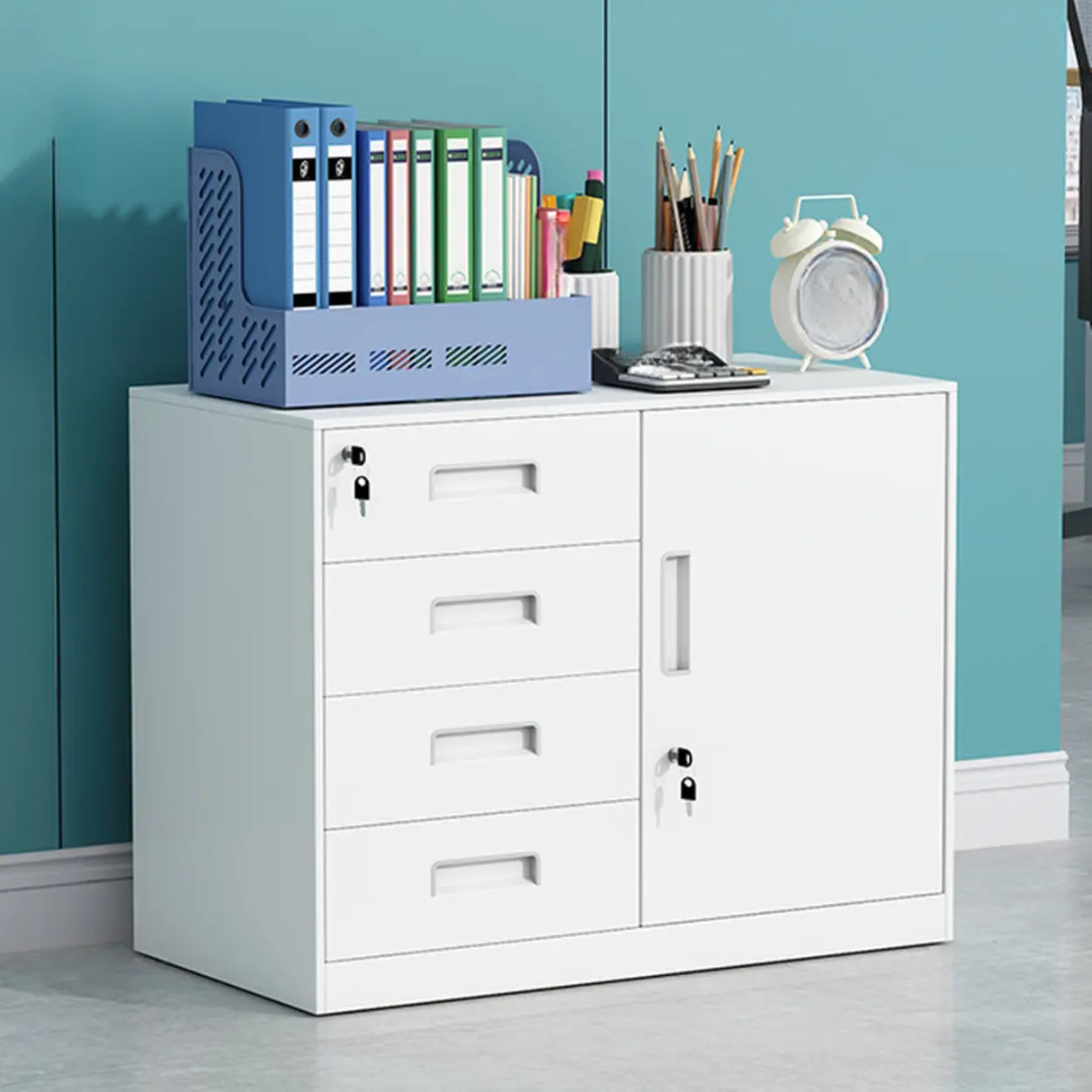 Vertical Steel Filing Cabinet with Lockable Drawers Image - 22