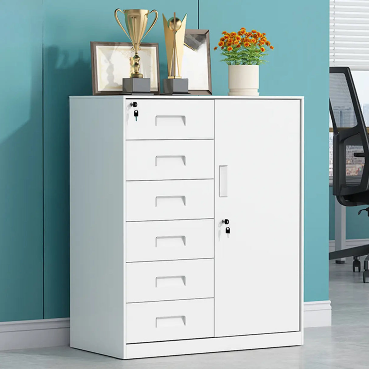 Vertical Steel Filing Cabinet with Lockable Drawers Image - 23