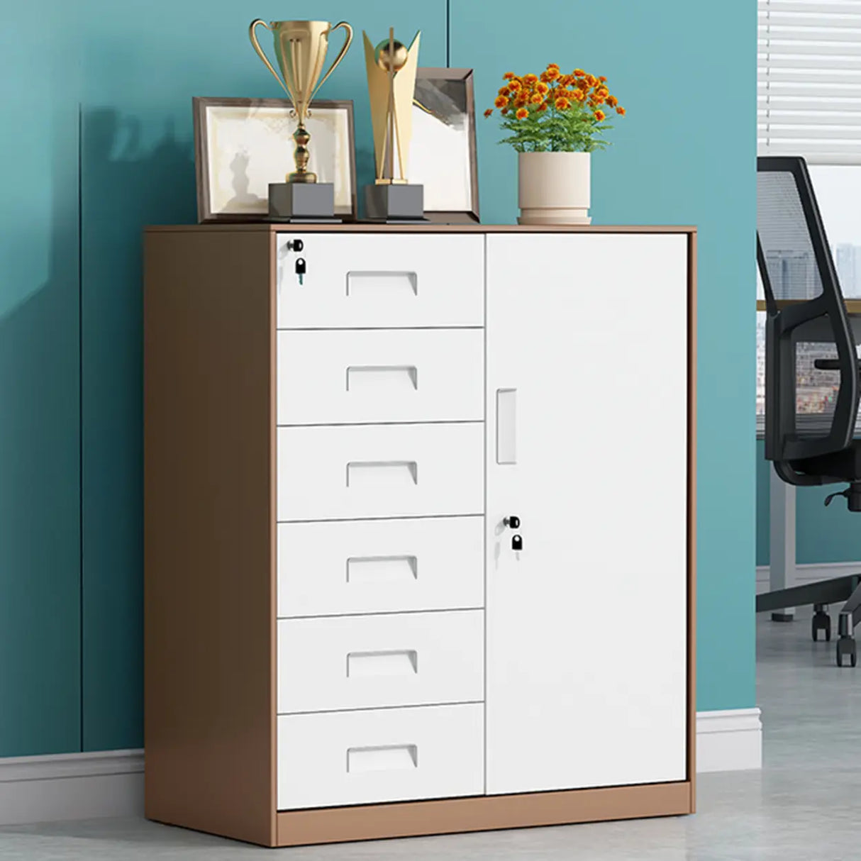 Vertical Steel Filing Cabinet with Lockable Drawers Image - 25