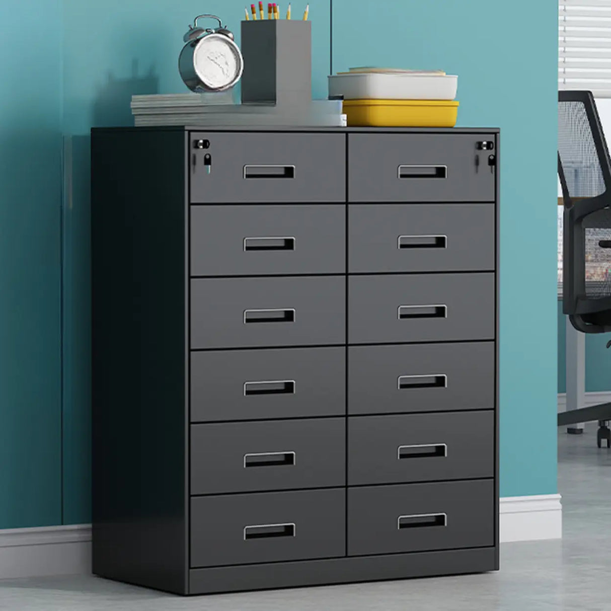 Vertical Steel Filing Cabinet with Lockable Drawers Image - 27