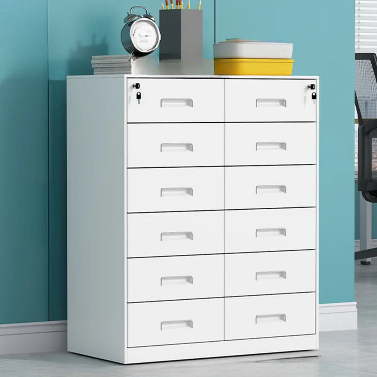 Vertical Steel Filing Cabinet with Lockable Drawers Image - 29