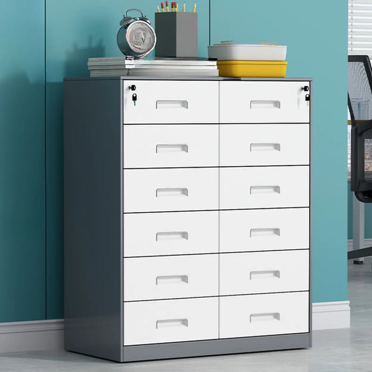 Vertical Steel Filing Cabinet with Lockable Drawers Image - 30