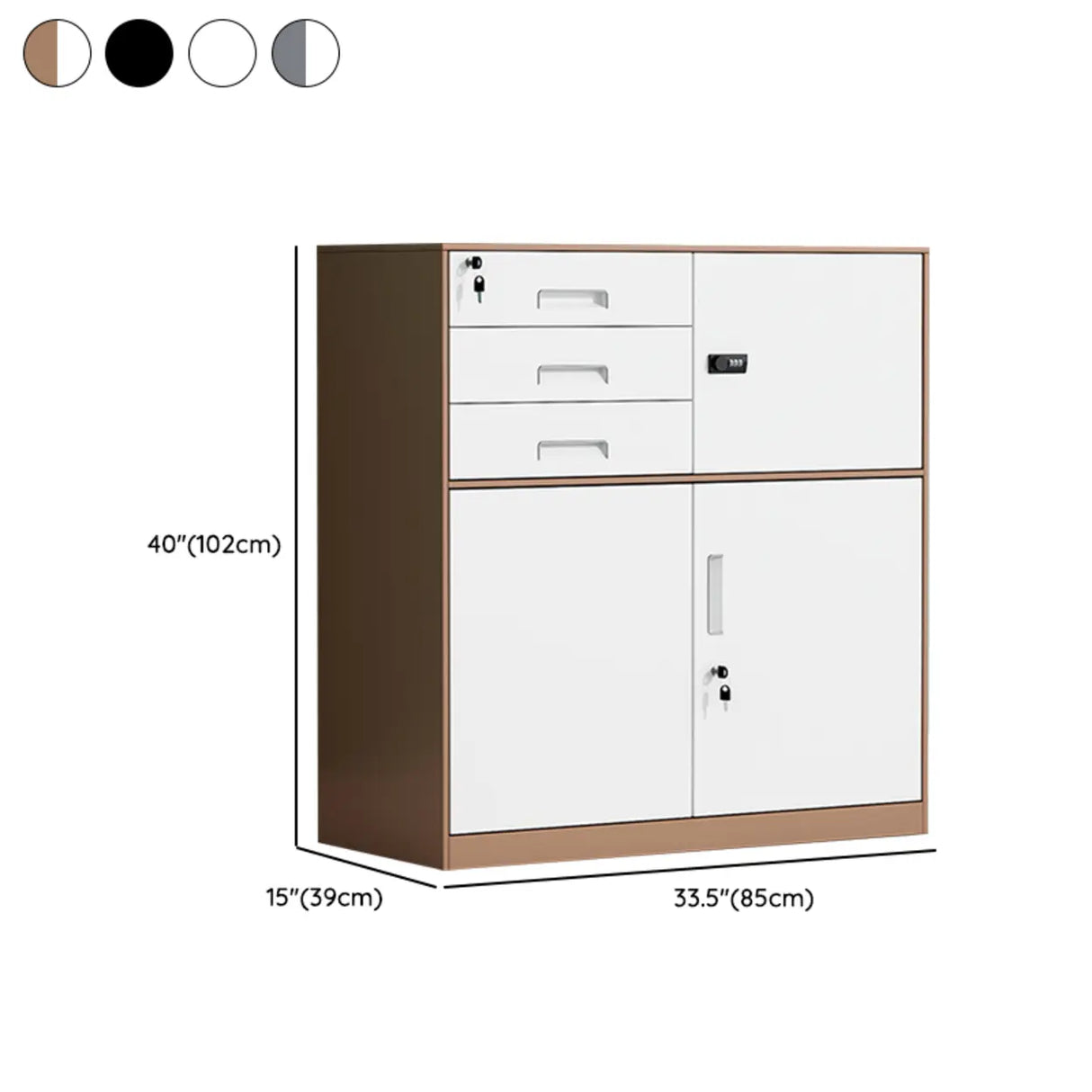 Vertical Steel Filing Cabinet with Lockable Drawers Image - 32