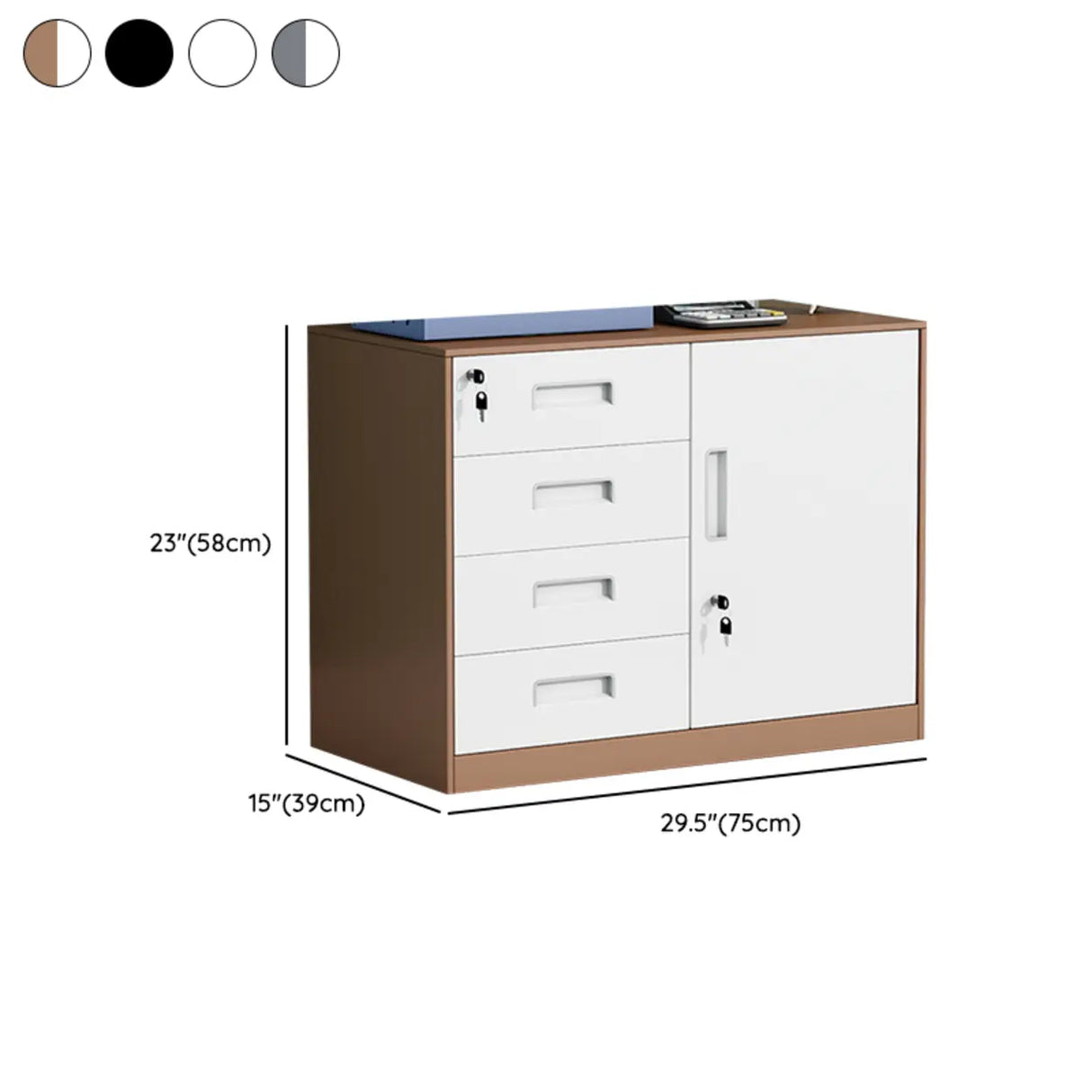 Vertical Steel Filing Cabinet with Lockable Drawers Image - 33