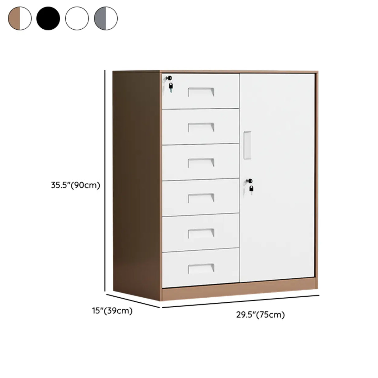 Vertical Steel Filing Cabinet with Lockable Drawers Image - 34