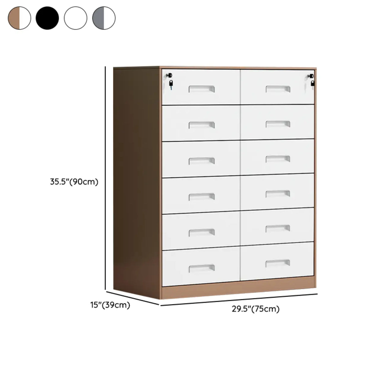 Vertical Steel Filing Cabinet with Lockable Drawers Image - 35