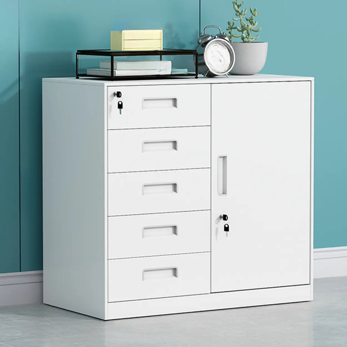 Vertical Steel Filing Cabinet with Lockable Drawers Image - 4