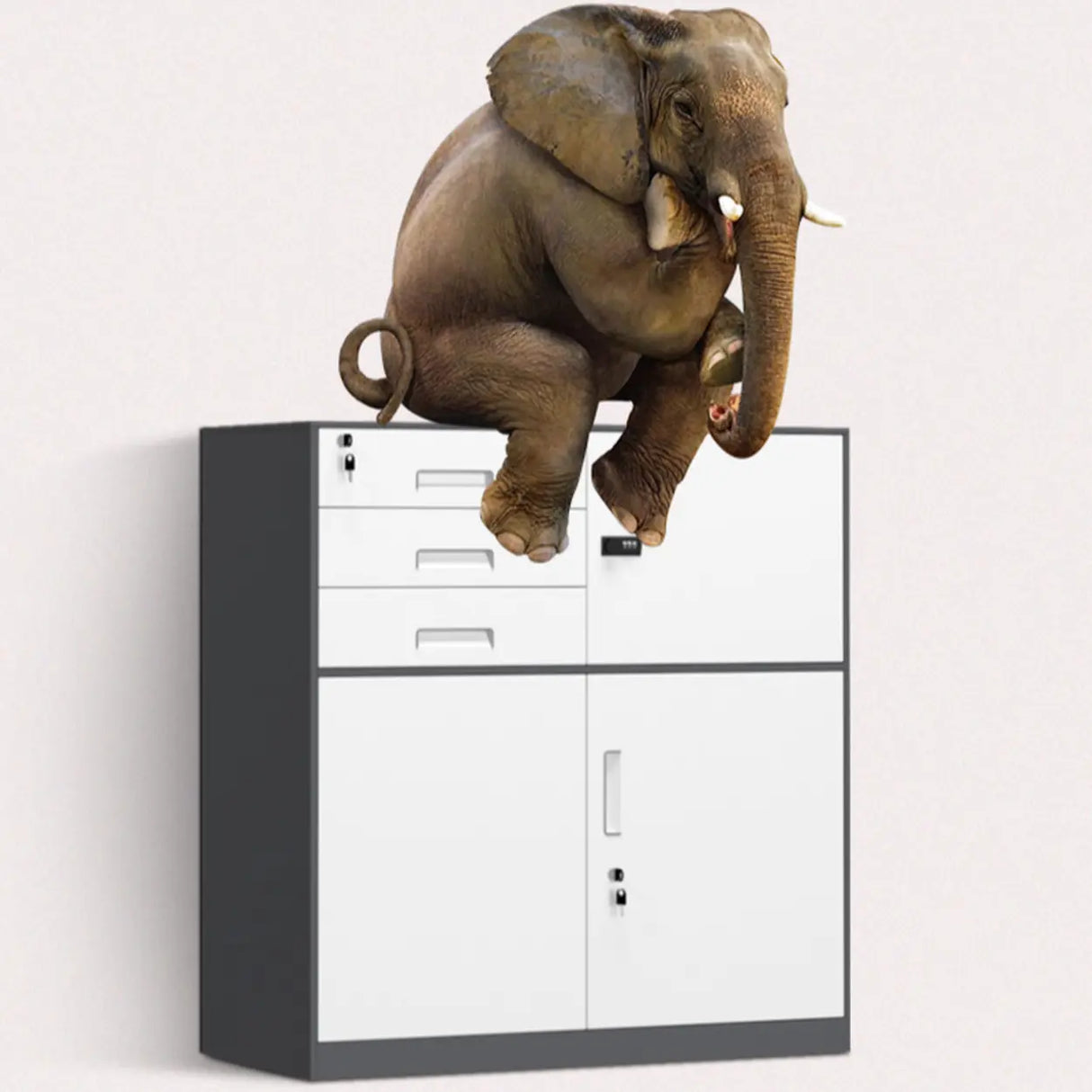 Vertical Steel Filing Cabinet with Lockable Drawers Image - 8