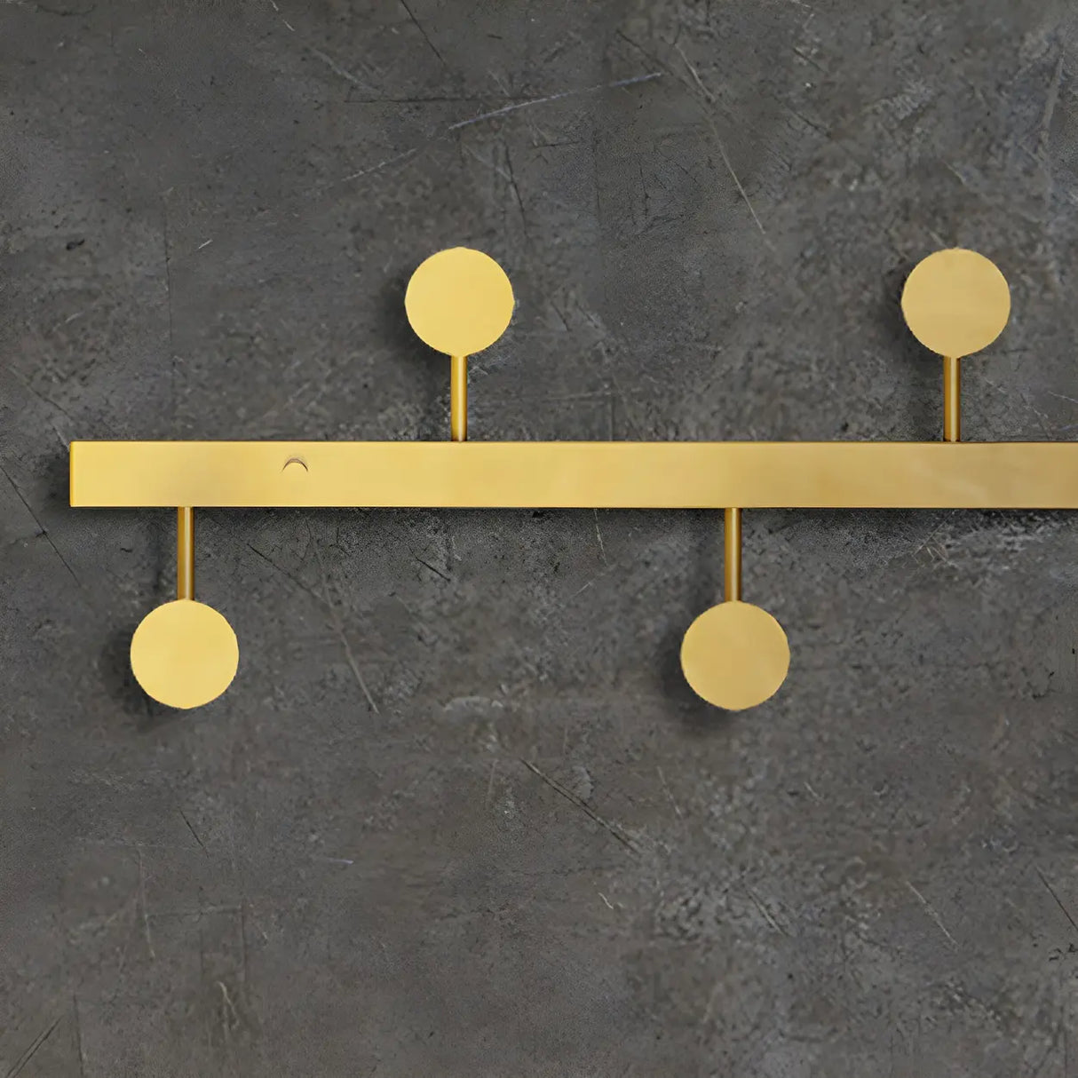 Vertical Steel Gold Wall-Mounted Coat Rack with Hooks Image - 12