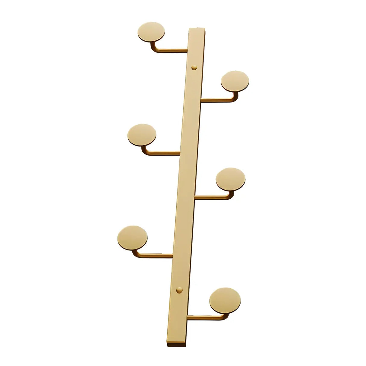 Vertical Steel Gold Wall-Mounted Coat Rack with Hooks Image - 14