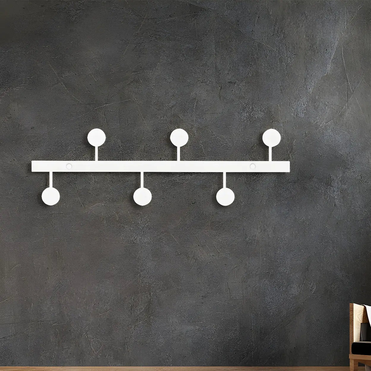 Vertical Steel Gold Wall-Mounted Coat Rack with Hooks Image - 5