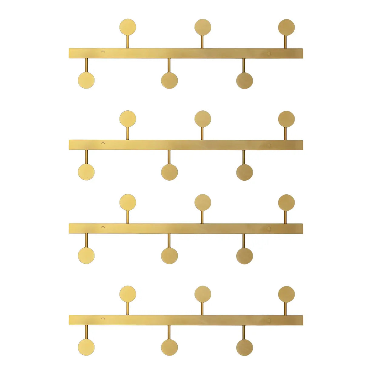 Vertical Steel Gold Wall-Mounted Coat Rack with Hooks Image - 9