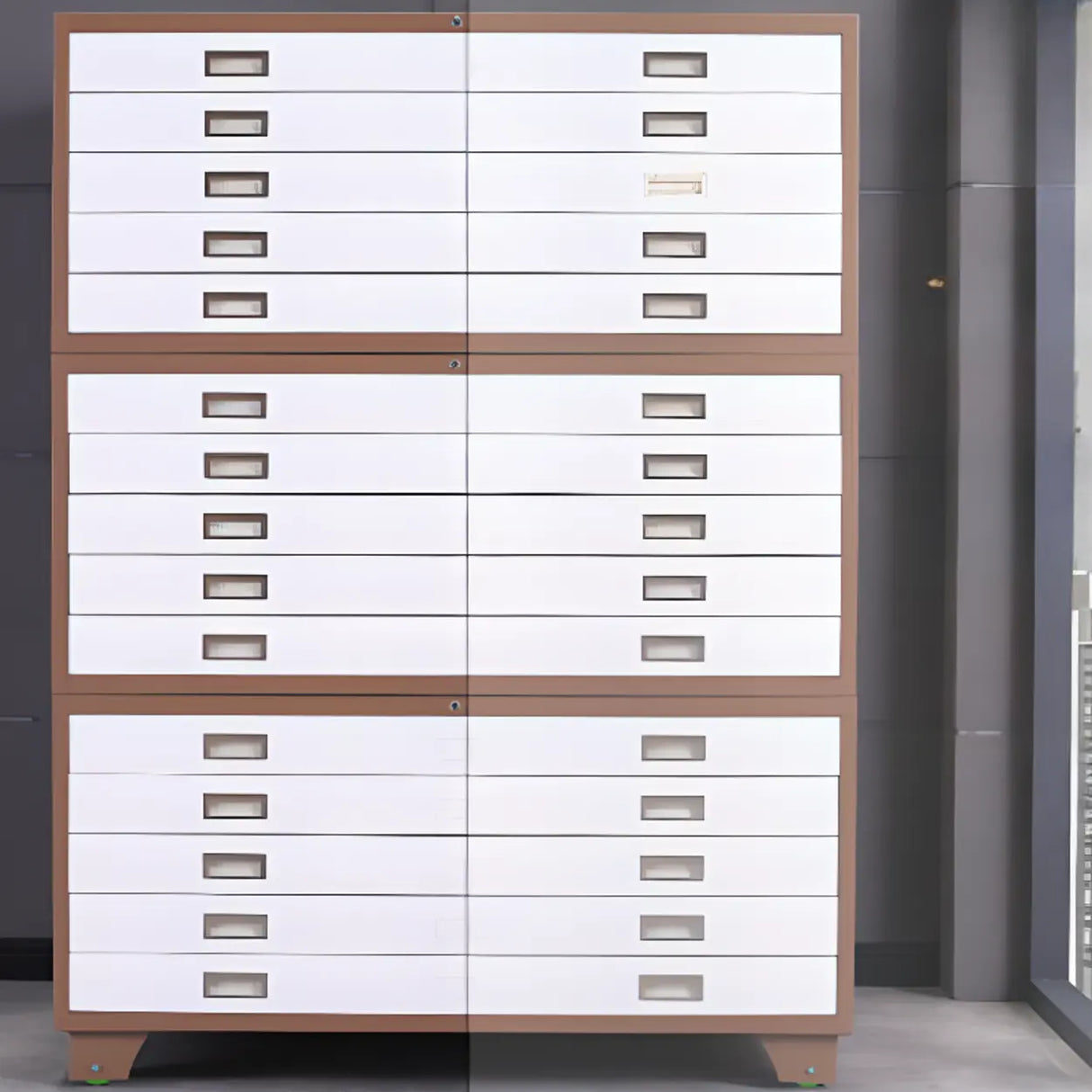 Vertical Steel White File Storage Cabinet with Drawers Image - 16