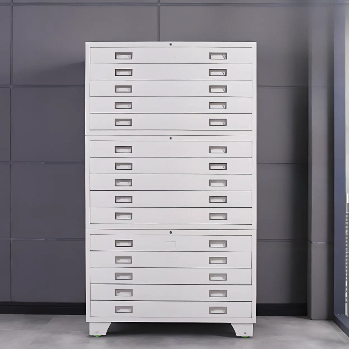 Vertical Steel White File Storage Cabinet with Drawers Image - 21