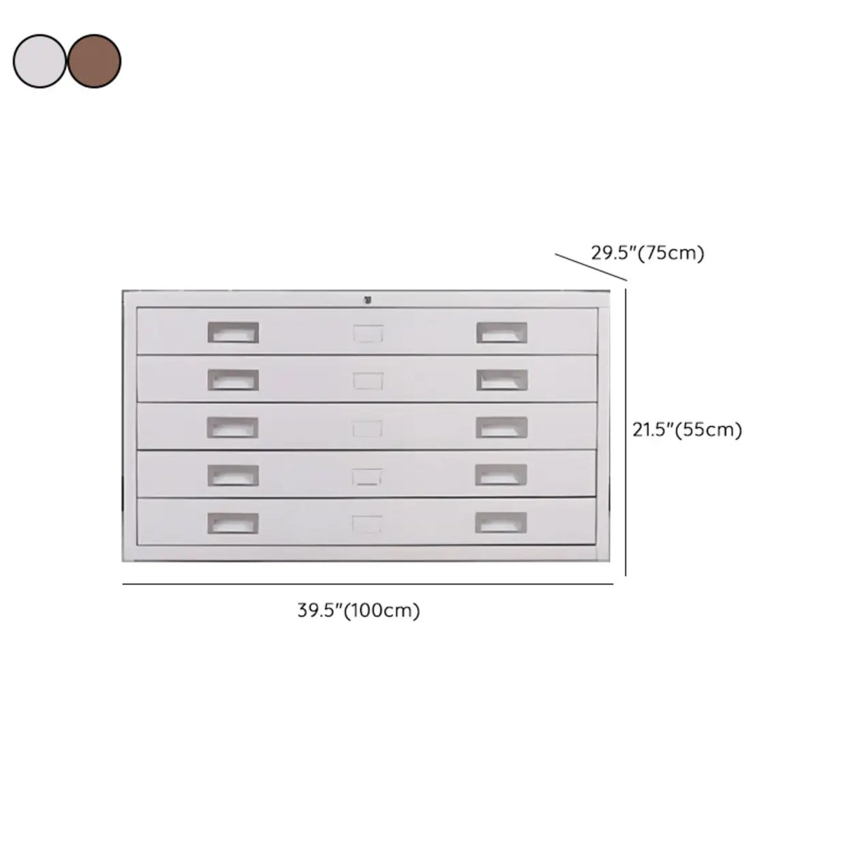 Vertical Steel White File Storage Cabinet with Drawers