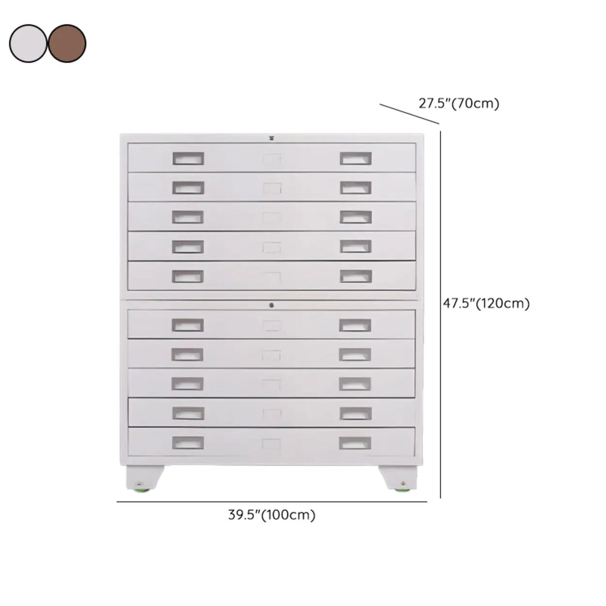 Vertical Steel White File Storage Cabinet with Drawers Image - 26