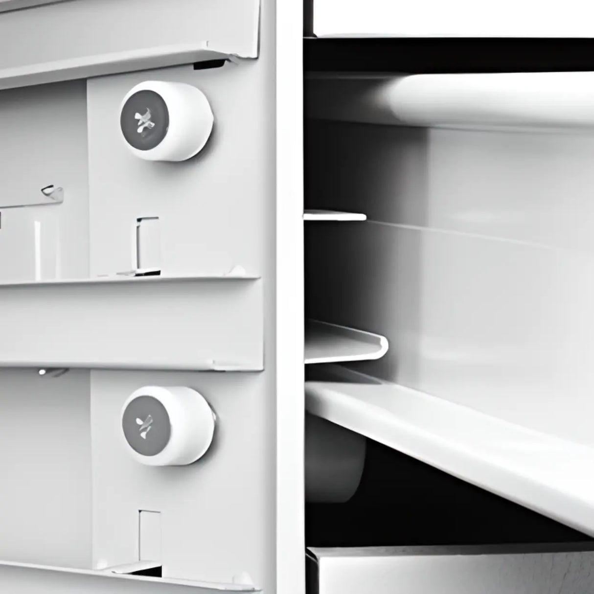 Vertical Steel White File Storage Cabinet with Drawers Image - 2