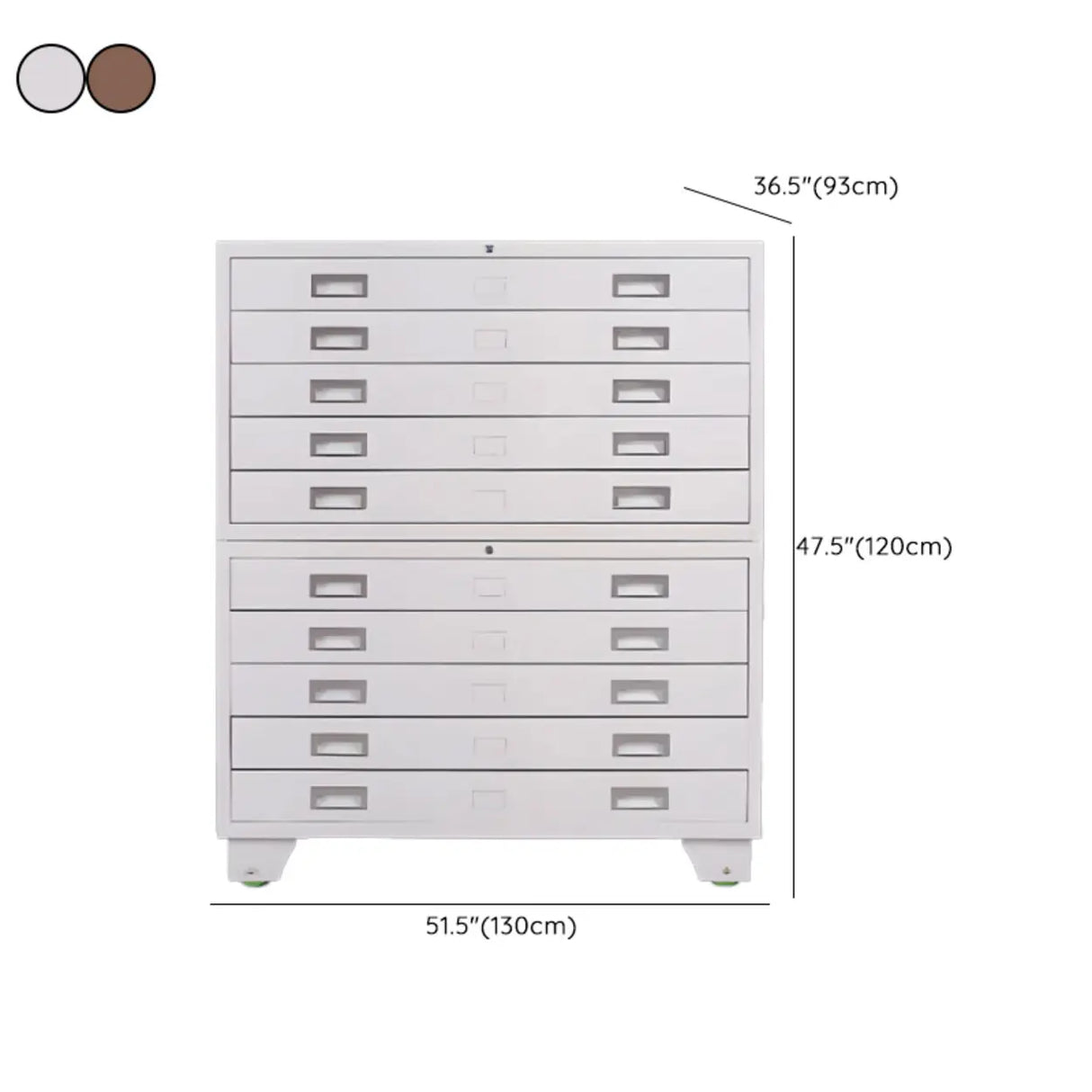 Vertical Steel White File Storage Cabinet with Drawers Image - 30