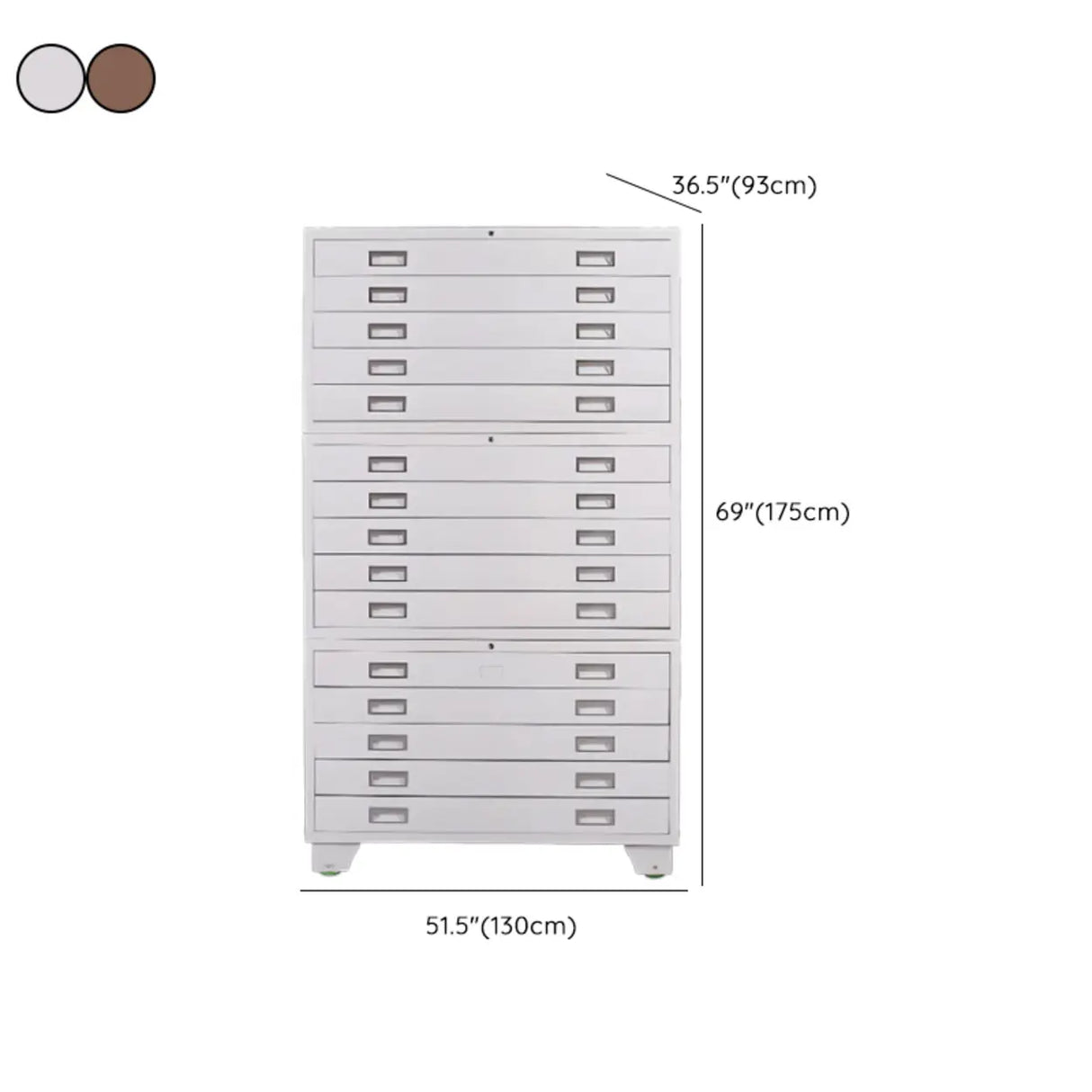 Vertical Steel White File Storage Cabinet with Drawers Image - 31