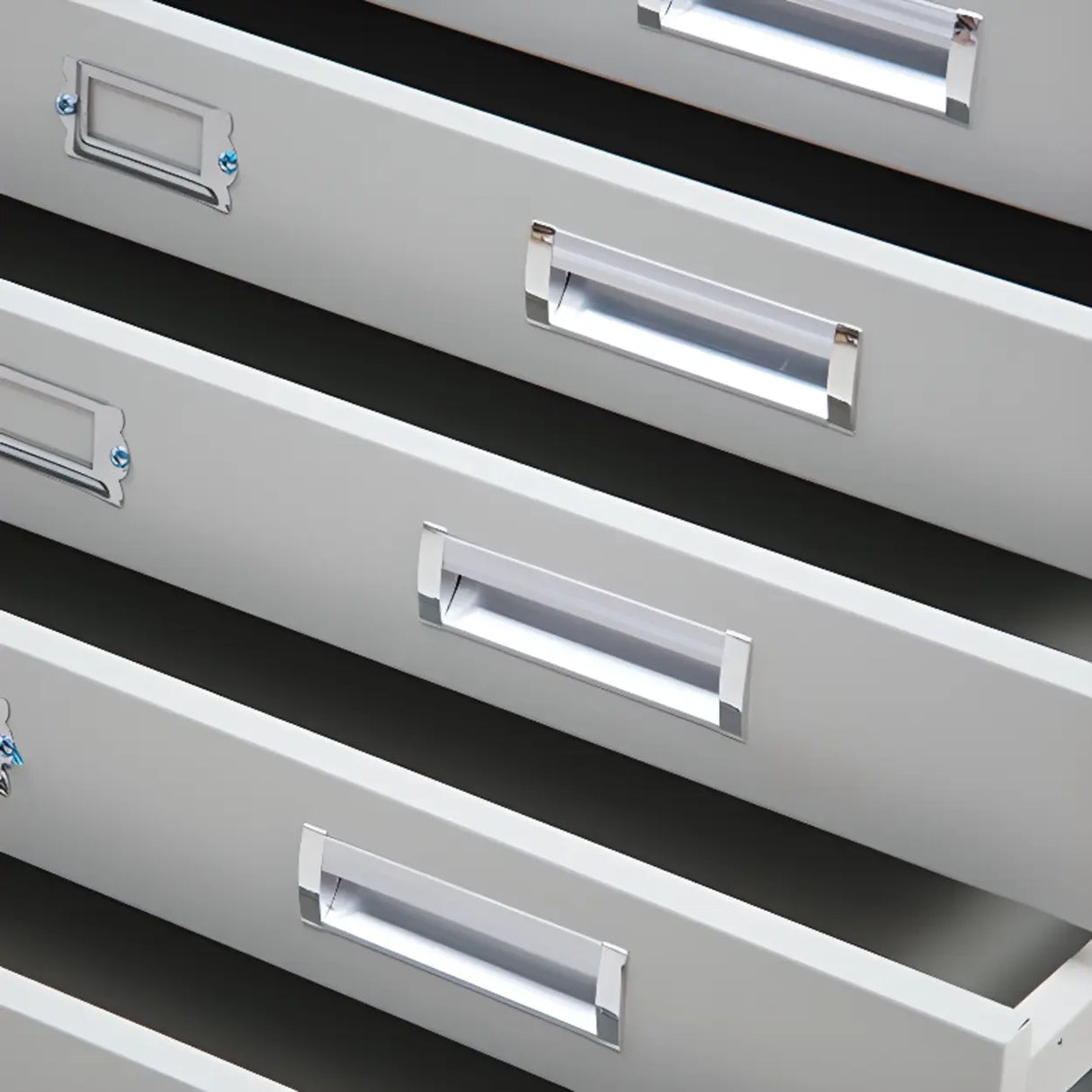 Vertical Steel White File Storage Cabinet with Drawers Image - 3