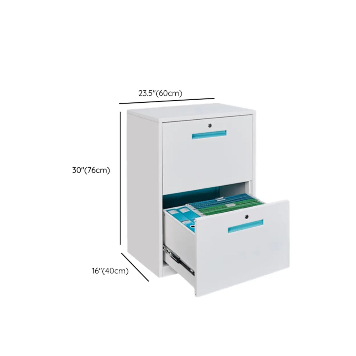 Vertical Steel White Filing Cabinet with Storage Drawers