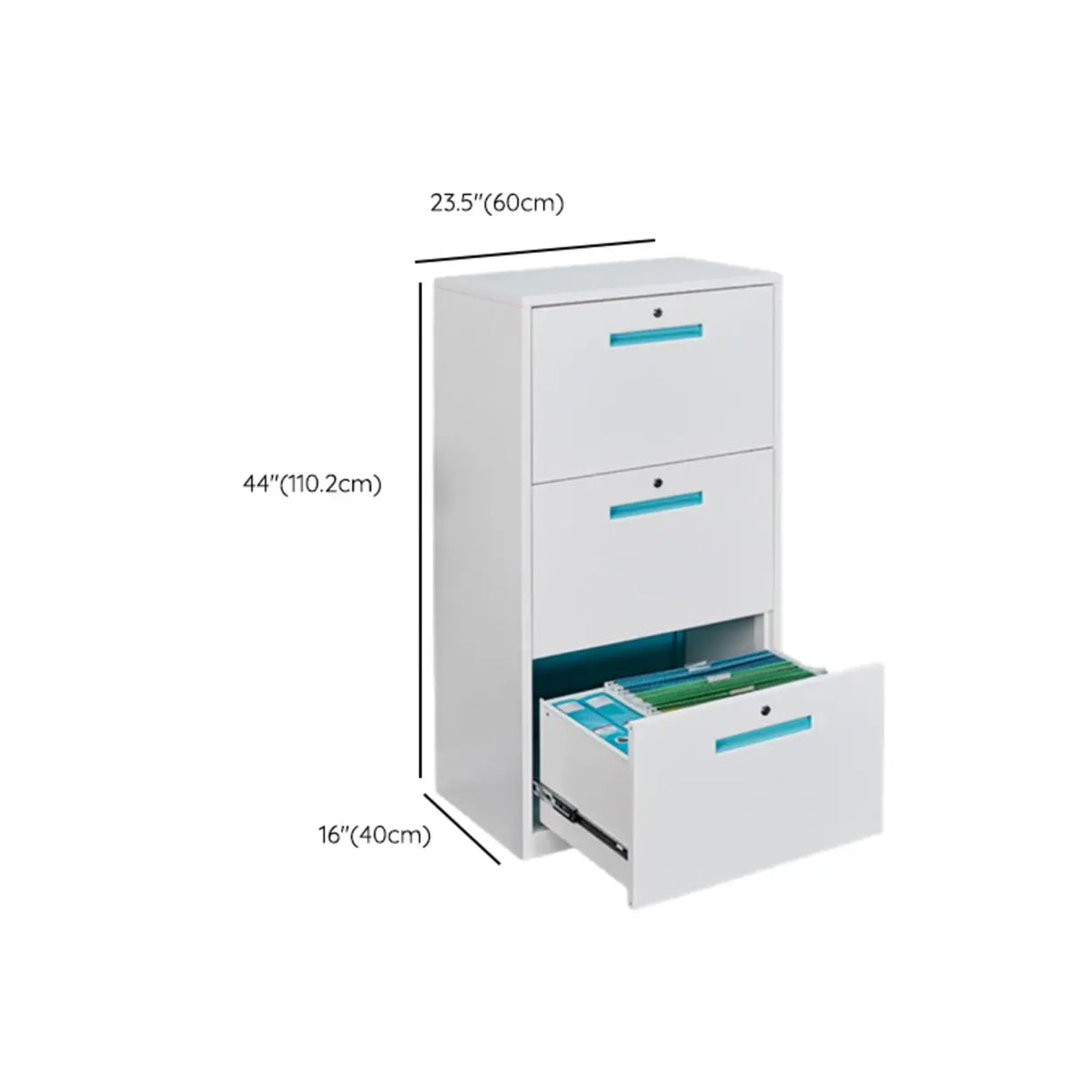 Vertical Steel White Filing Cabinet with Storage Drawers Image - 12