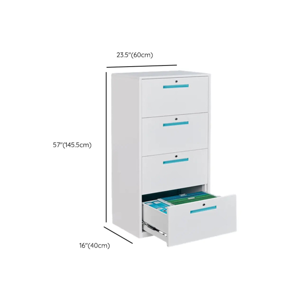 Vertical Steel White Filing Cabinet with Storage Drawers Image - 13