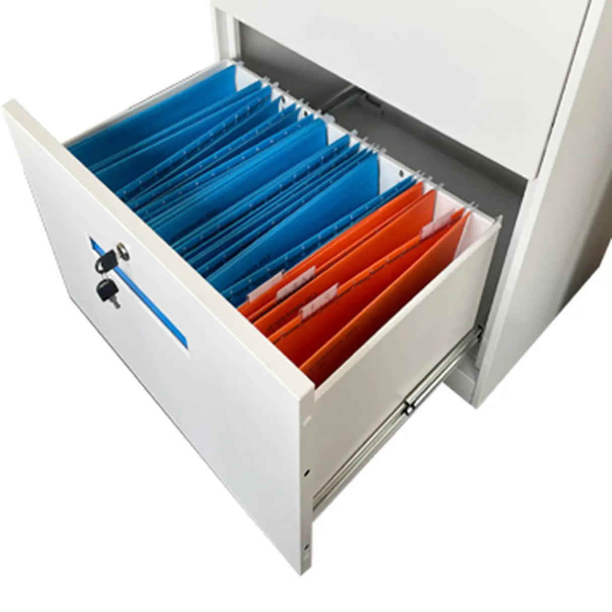 Vertical Steel White Filing Cabinet with Storage Drawers Image - 8