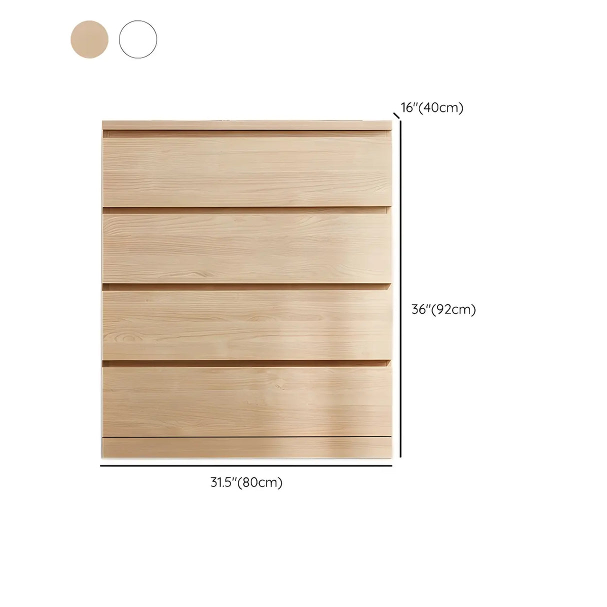 Vertical White Manufactured Wood Dresser for Bedroom