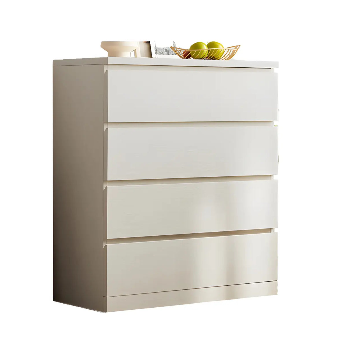 Vertical White Manufactured Wood Dresser for Bedroom Image - 2