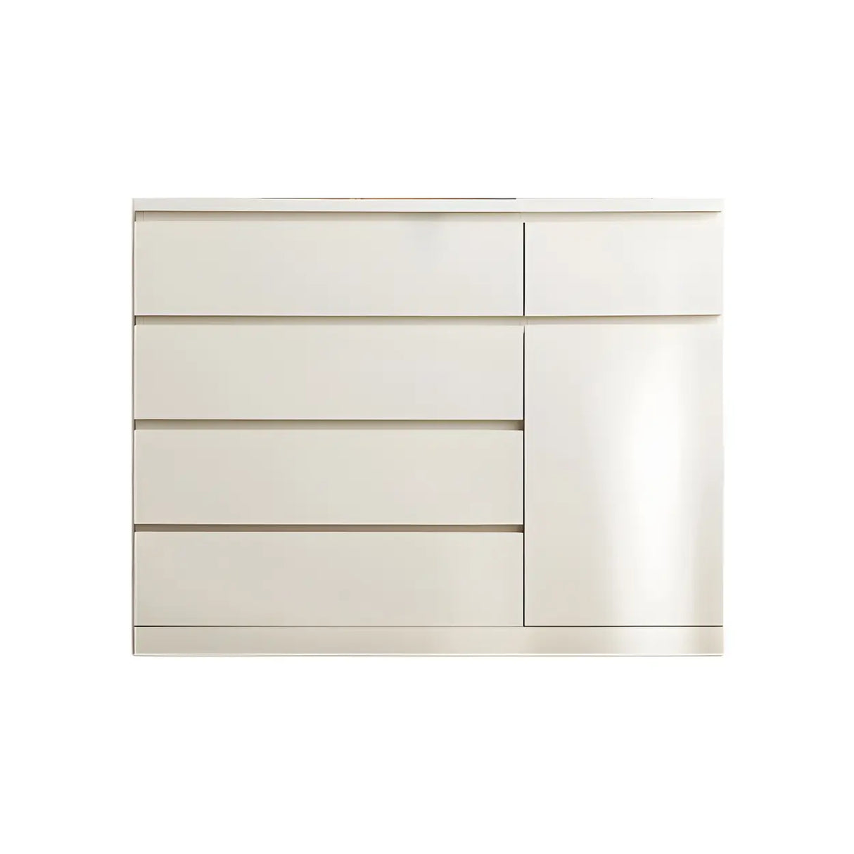 Vertical White Manufactured Wood Dresser for Bedroom Image - 3