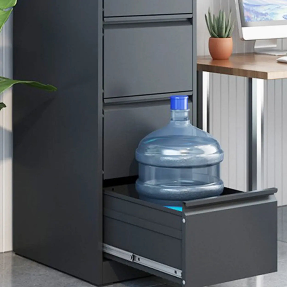 Vertical White Soft Close Storage Steel Filing Cabinet Image - 26