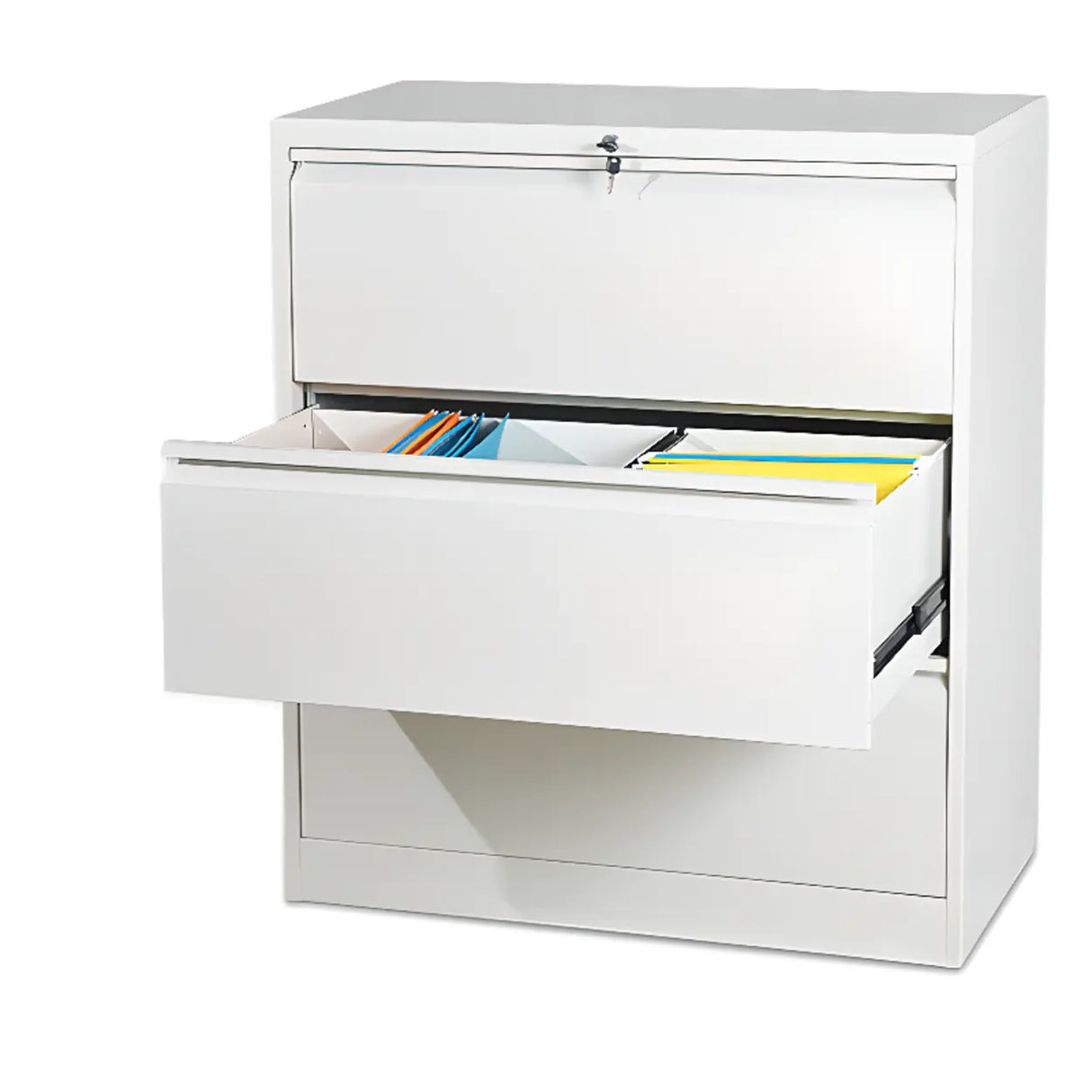 Vertical White Soft Close Storage Steel Filing Cabinet Image - 27