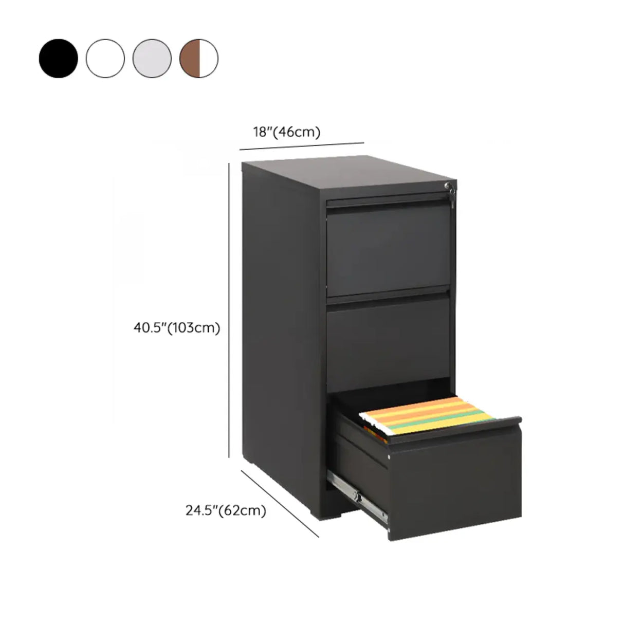 Vertical White Soft Close Storage Steel Filing Cabinet Image - 30