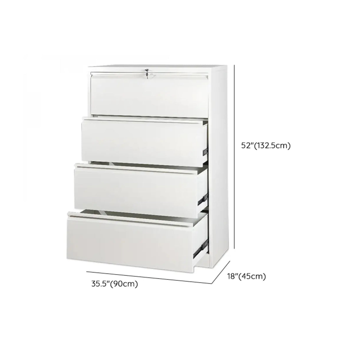 Vertical White Soft Close Storage Steel Filing Cabinet Image - 32