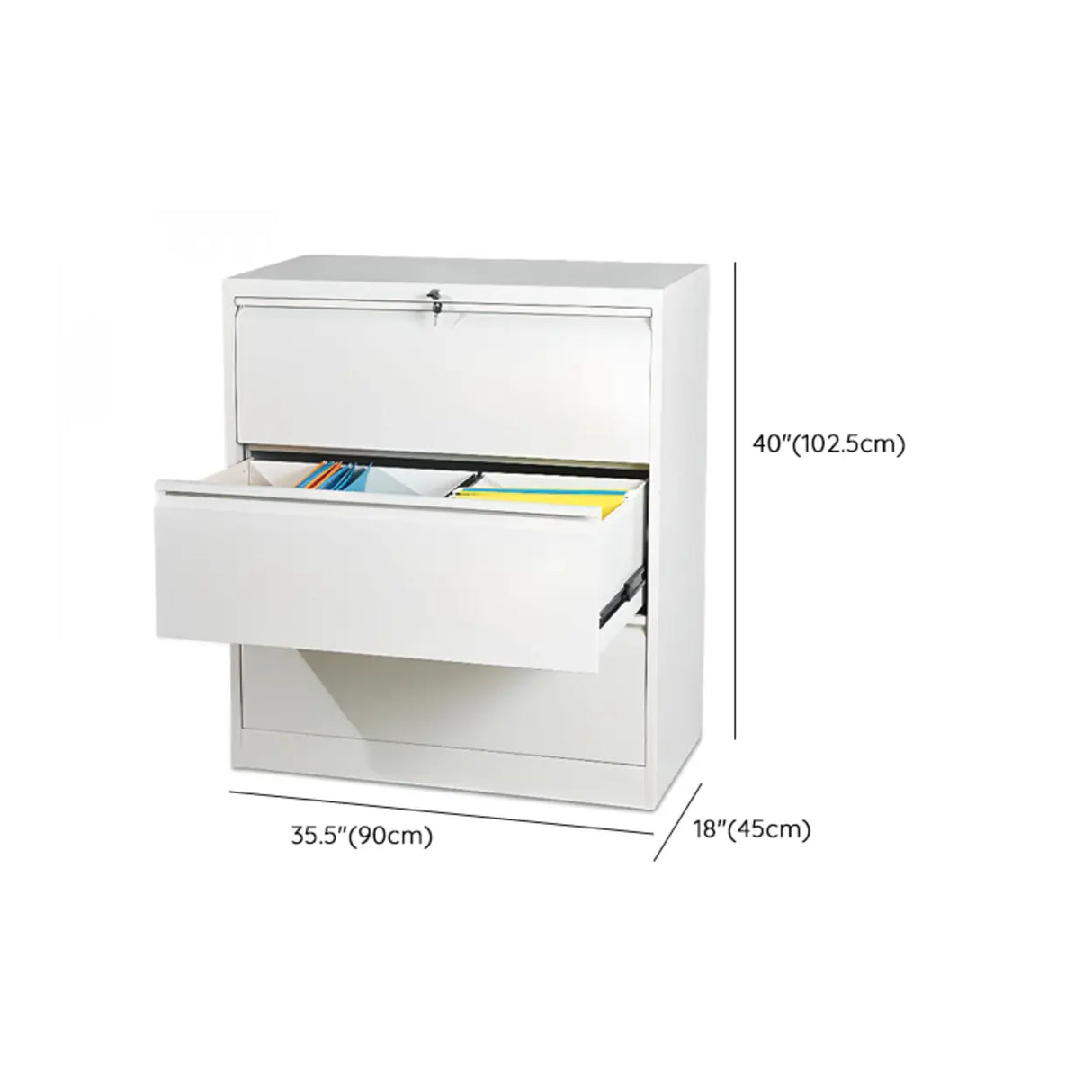 Vertical White Soft Close Storage Steel Filing Cabinet Image - 33