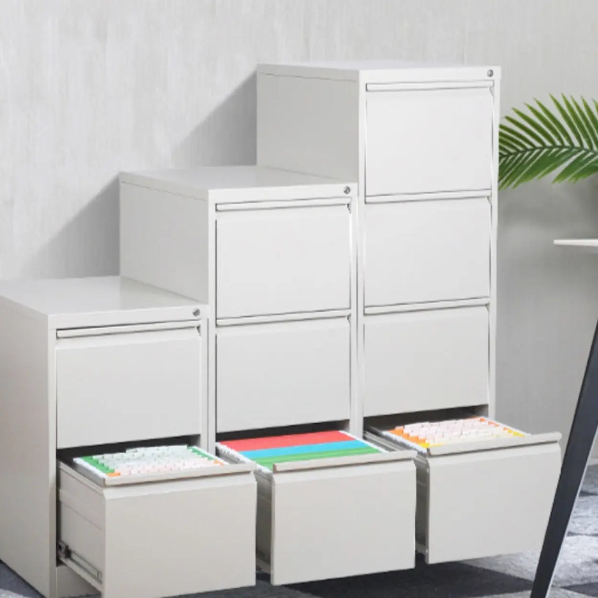 Vertical White Soft Close Storage Steel Filing Cabinet Image - 6