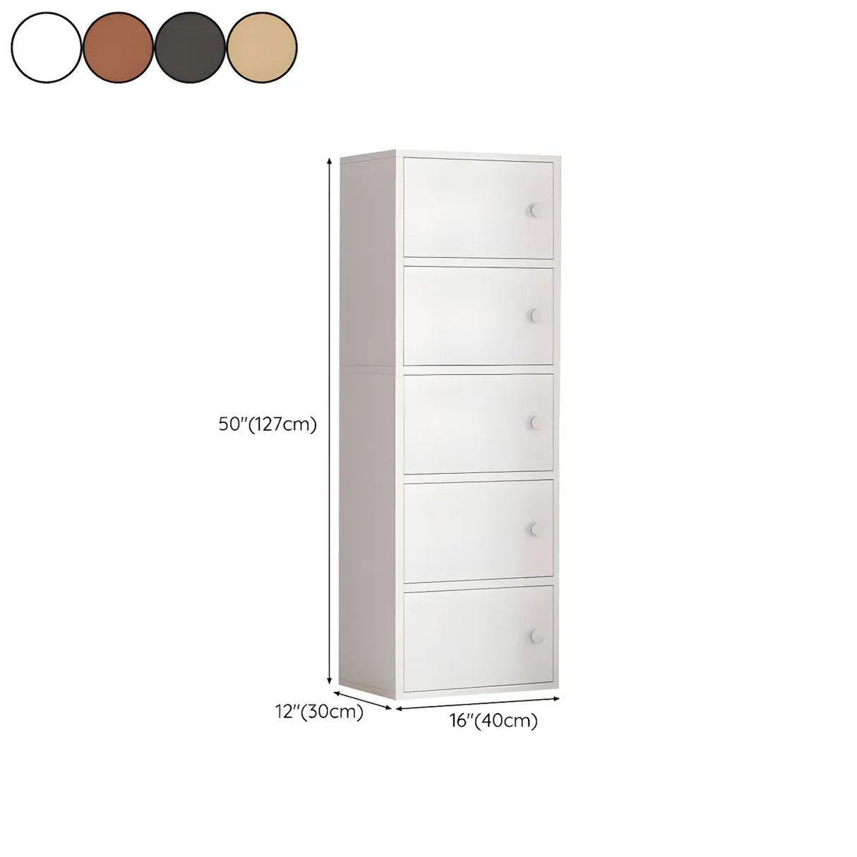 Vertical White Wood Drawers Combo Dresser for Bedroom Image - 23