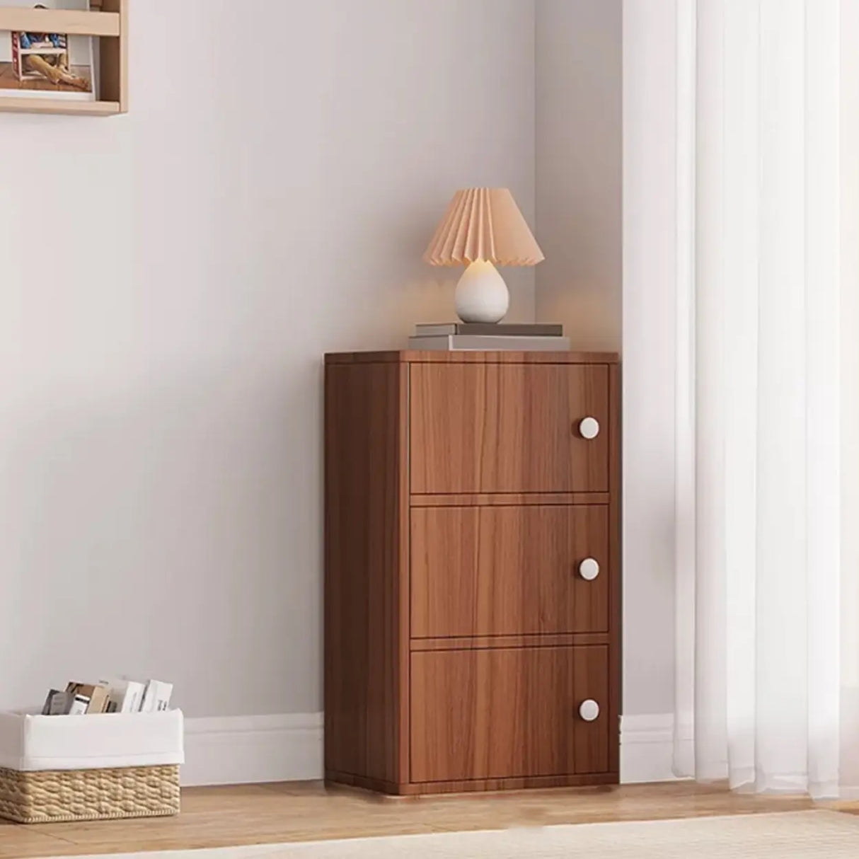 Vertical White Wood Drawers Combo Dresser for Bedroom Image - 7