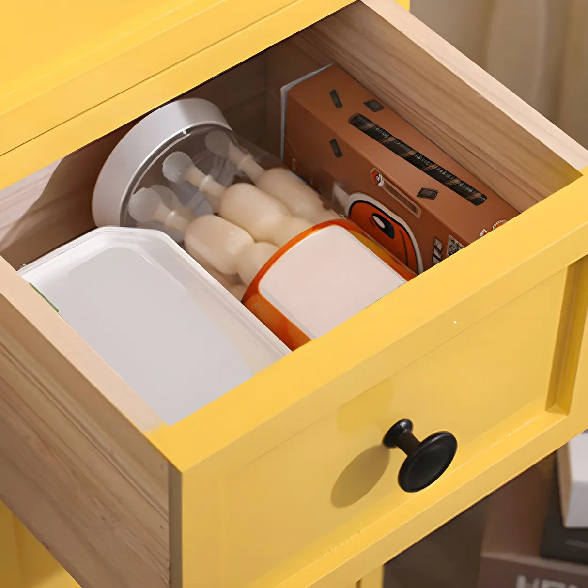 Vertical White Wood Metal Handle Dresser for Drawers Image - 12