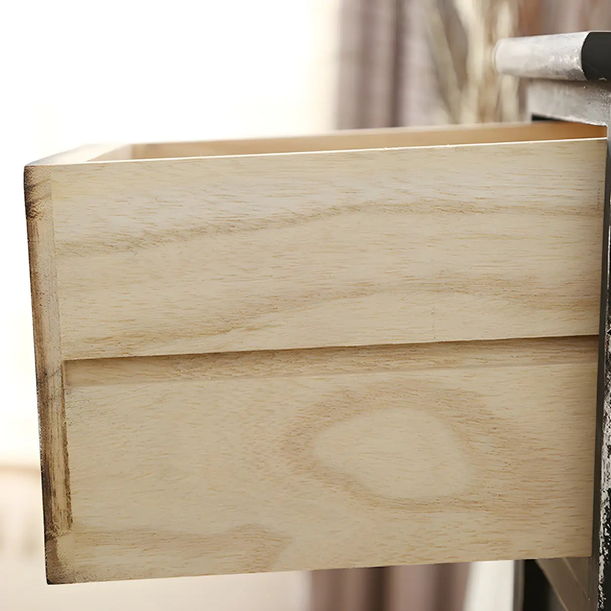 Vertical White Wood Metal Handle Dresser for Drawers Image - 15