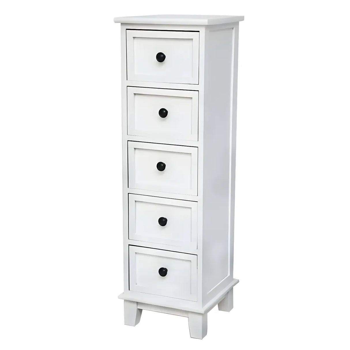 Vertical White Wood Metal Handle Dresser for Drawers Image - 22