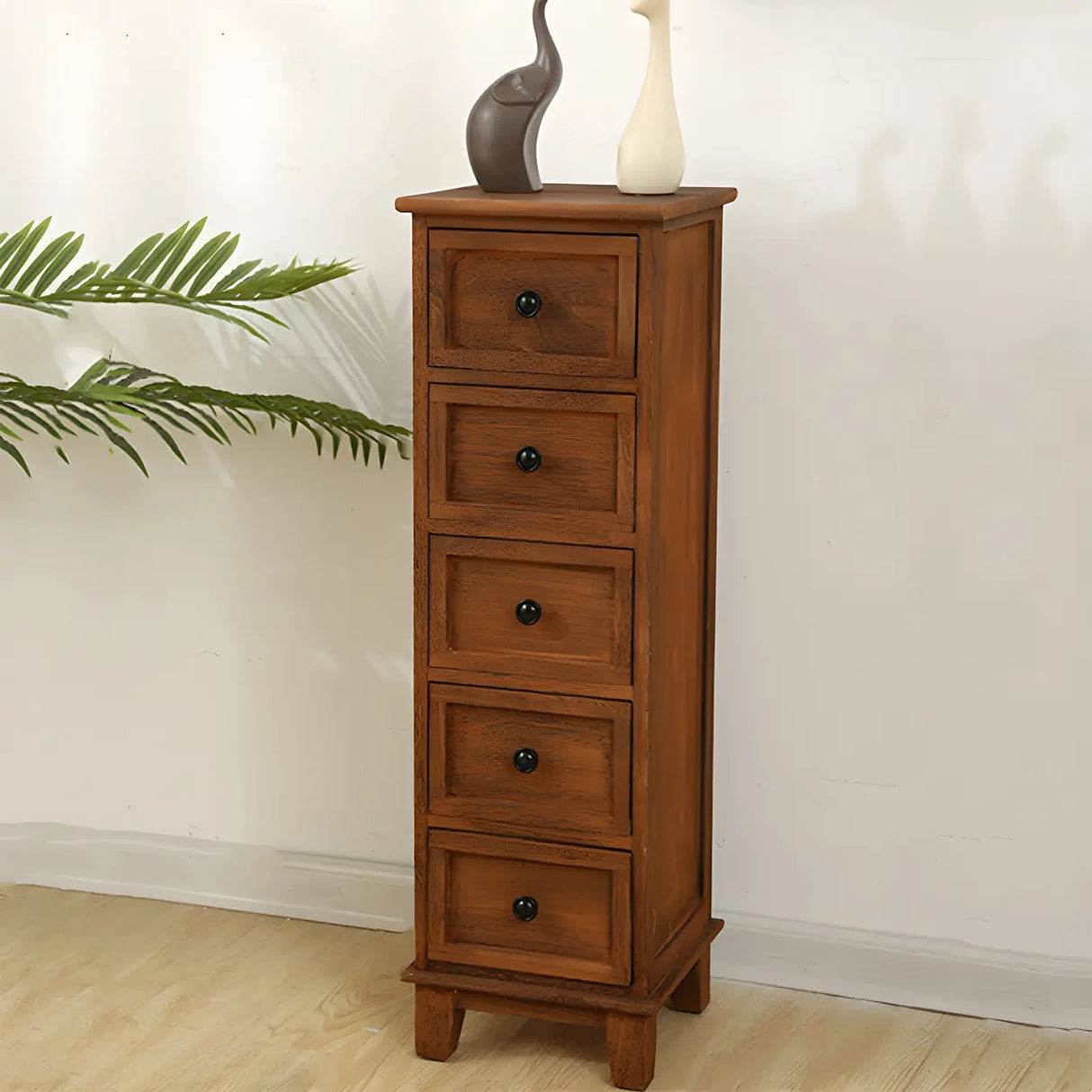 Vertical White Wood Metal Handle Dresser for Drawers Image - 24