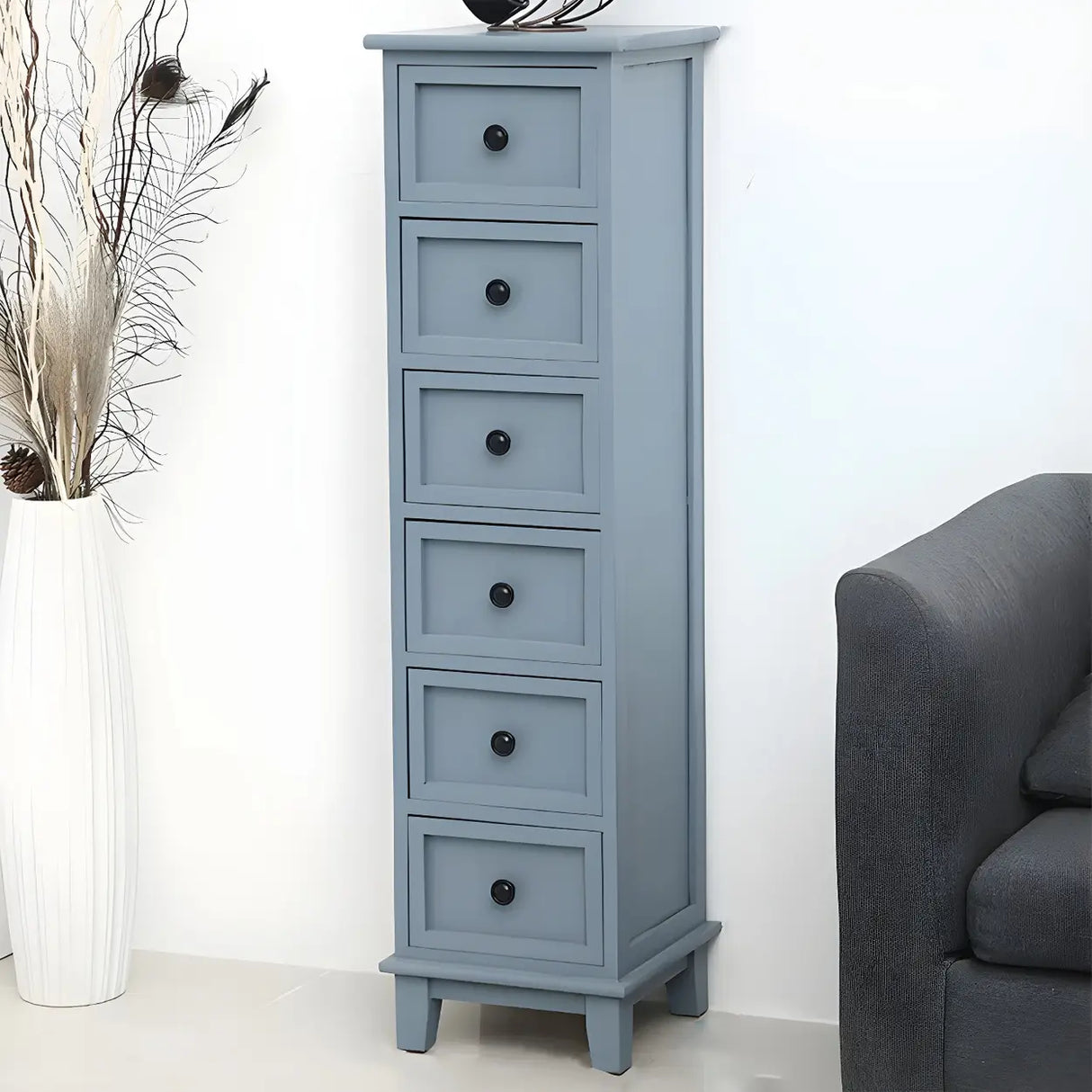 Vertical White Wood Metal Handle Dresser for Drawers Image - 31