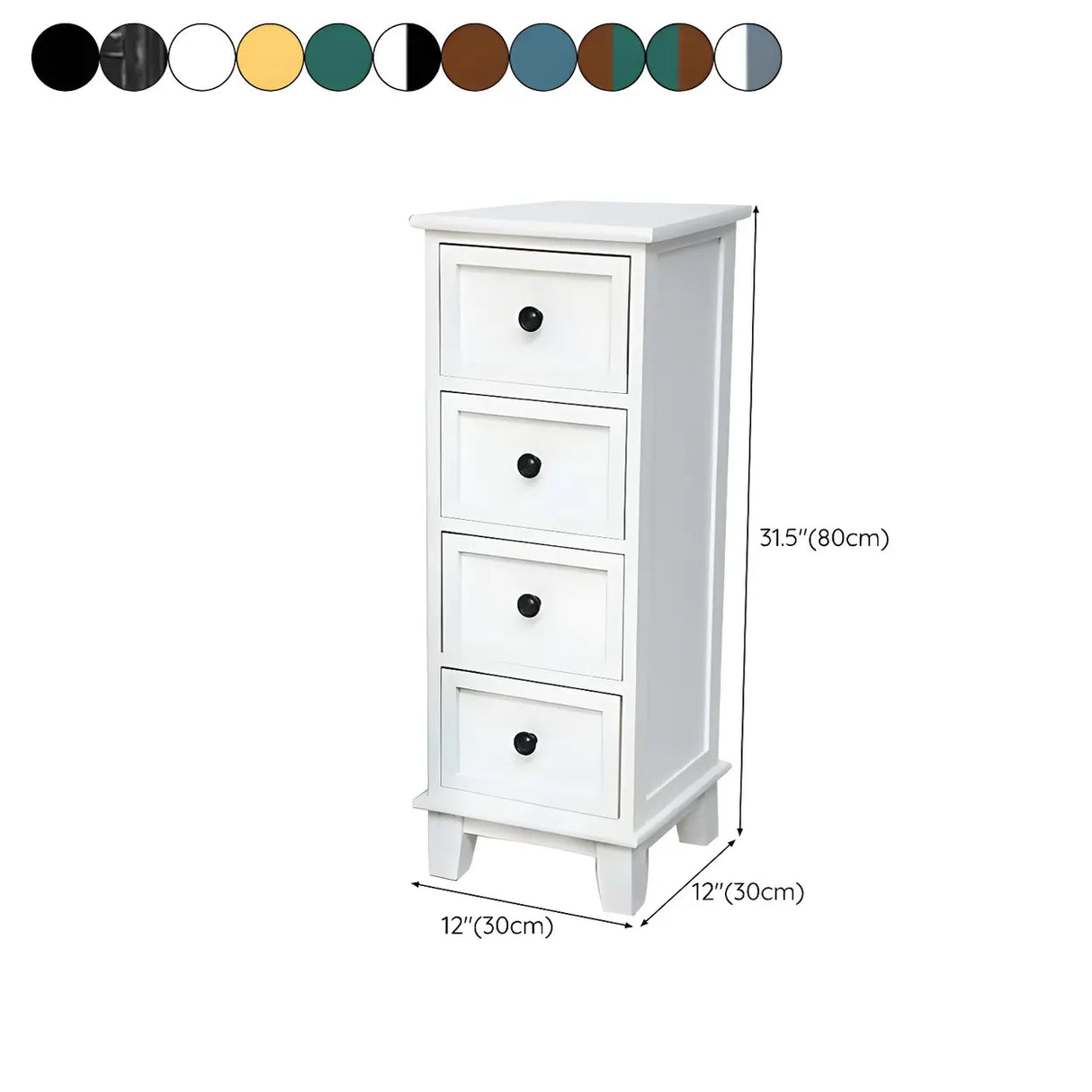 Vertical White Wood Metal Handle Dresser for Drawers